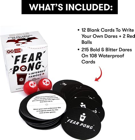 Fear Pong Truth and Dares Flashcards .